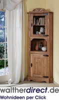 Eckvitrine Mexican Kiefer massiv antik gewachst 1527#